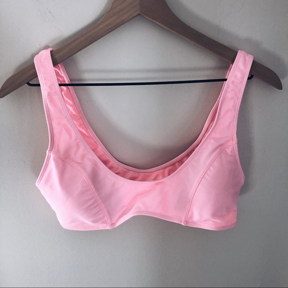 Neon pink bikini top